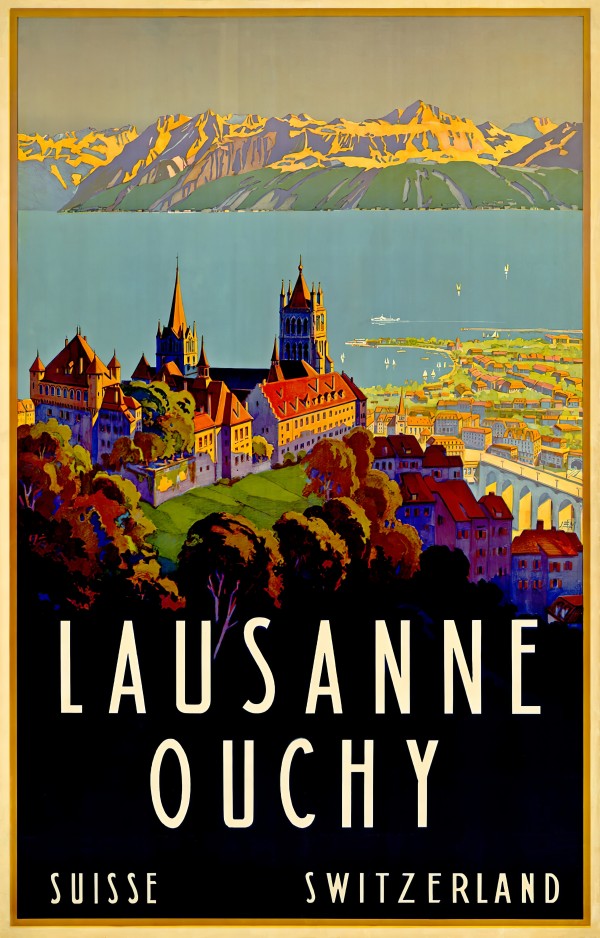Lausanne Switzerland Travel Poster  Print
